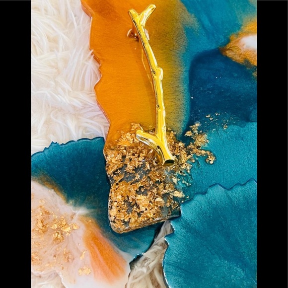 Hand made Resin Art  tray with coaster Set - Picture 4 of 4